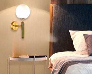 Applique per comodino camera da letto stile classico metallo oro
