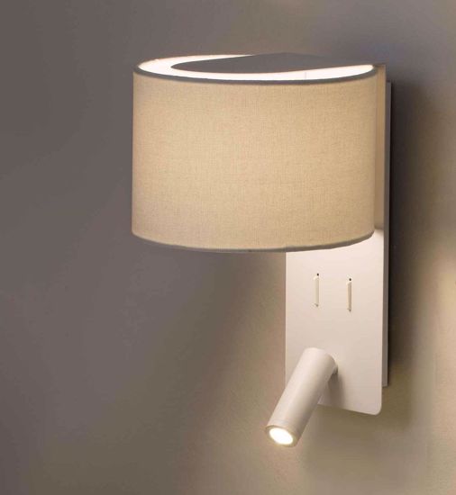 Applique da parete per comodino camera da letto bianco doppia luce