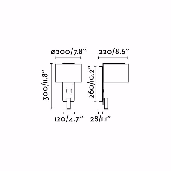 Applique da parete per comodino camera da letto bianco doppia luce