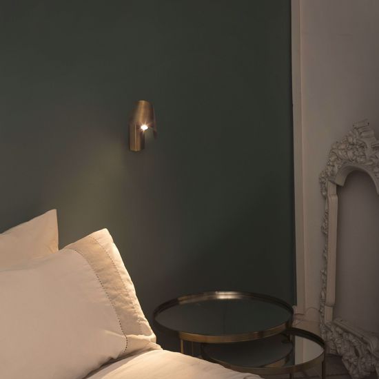 Applique lampada da parete per camera da letto bronzo orientabile da lettura