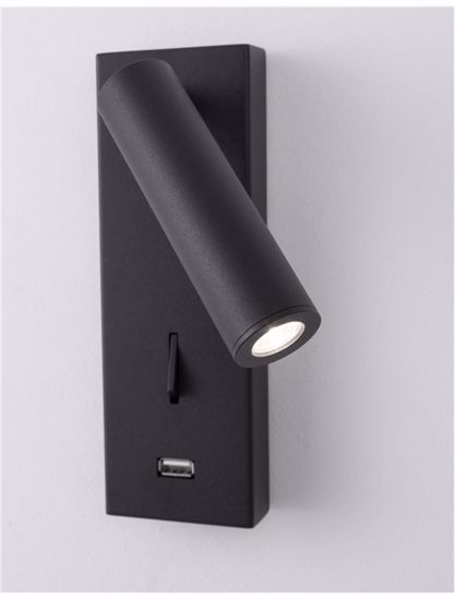 Applique luce orientabile a parete per camera da letto nero