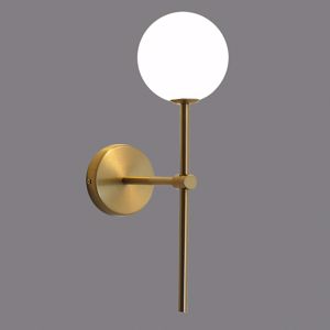 Applique oro sfera vetro bianco stile contemporaneo