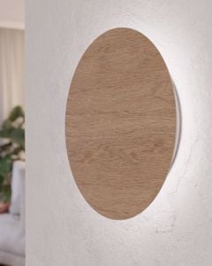 Applique cerchio 9w 3000k di legno da parete tondo per interno