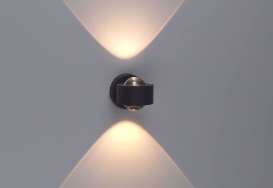 Applique led 5w 3000k nero design moderno fascio luce decorativo