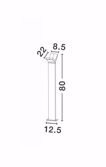 Lampione da giardino design moderno grigio antracite led 2x6w 3000k ip54