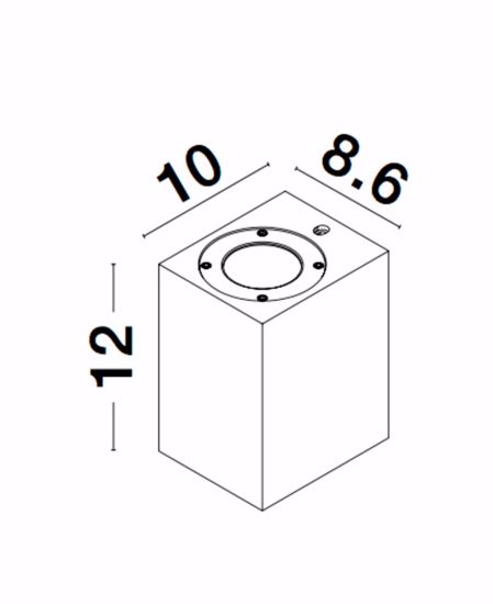 Applique da esterno cubo cemento ip65