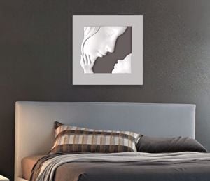 Capezzale moderno maternit&agrave; 100x75 per camera da letto bianco grigio