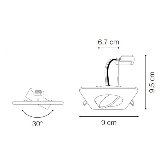 Faretto quadrato da incasso a soffitto gu10 orientabile lounge fi cromo ideal lux fp