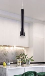 Lampada sospensione nera per isola cucina moderna