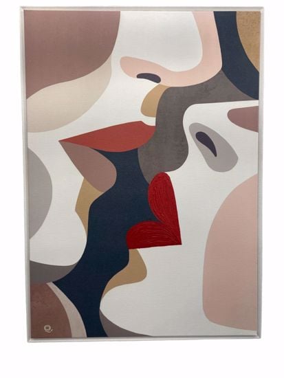 Quadri effusione tris verticali moderni dipinti su tela cornice bianca 50x70