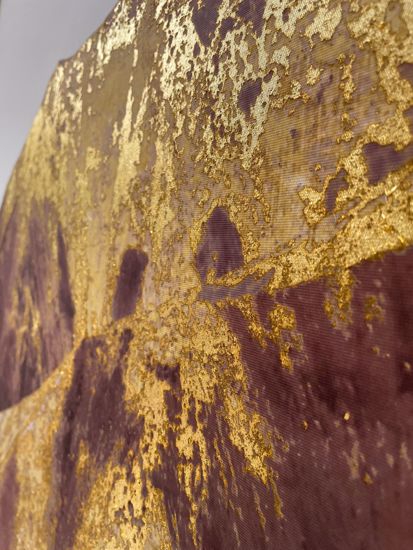 Quadro tela dipinta montagna astratta terra oro 80x120