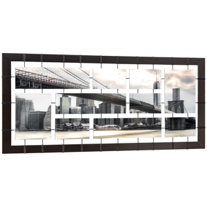 Quadro moderno puzle ponte sospeso cornice marrone 175x85 per soggiorno