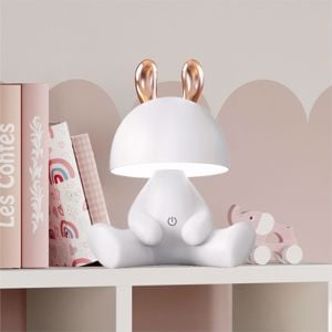 Lampada da comodino bunny bianca per cameretta design moderna