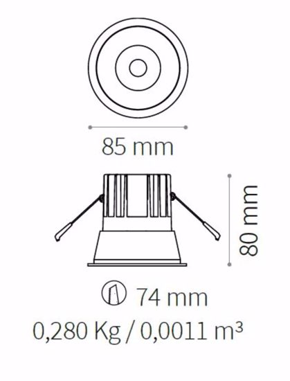 Faretto da incasso 11w 3000k 220v oro nero game trim round ideal lux