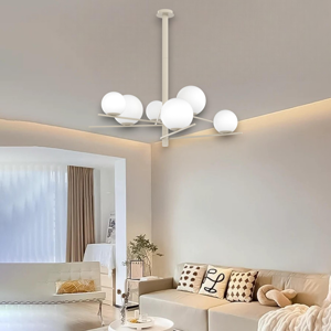 Lampadario moderno da soffitto boomerang tortora per soggiorno 6 luci top light