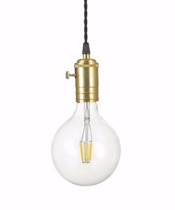 Ideal lux doc sp1 lampada a sospensione ottone minimalista con interruttore