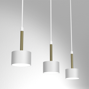 Lampadario bianco oro tre luci per tavola cucina h50 cm