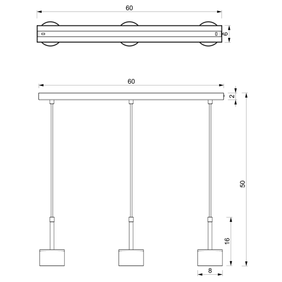 Lampadario bianco oro tre luci per tavola cucina h50 cm