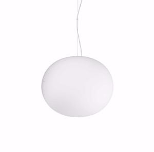 Cotton sp1 d30 ideal lux lampadario moderno vetro bianco