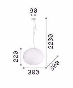 Cotton sp1 d30 ideal lux lampadario moderno vetro bianco