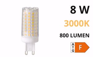 Lampadina g9 led 8w 3000k 800lm ottica 360&deg; top light