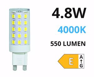 Life lampadina led g9 4.8w 4000k 550lm ottica 300&deg;