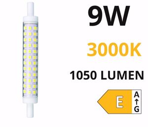 Life lampadina led r7s 9w 3000k 1050lm ottica 360&deg; 118mm
