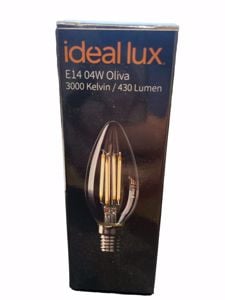 Confezione n&deg;10 lampadine e14 led 4w 3000k 470lm oliva trasparente ideal lux