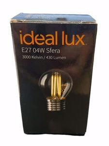 Confezione n&deg;10 lampadine led e27 4w 3000k 430lm sfera trasparente ideal lux