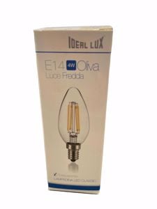 Confezione n&deg;10 lampadine e14 led 4w 4000k 490lm oliva trasparente ideal lux