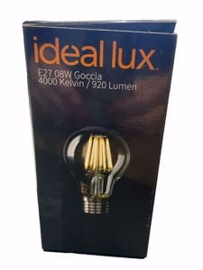 Confezione n&deg;10 lampadine led e27 8w 4000k 980lm goccia trasparente ideal lux