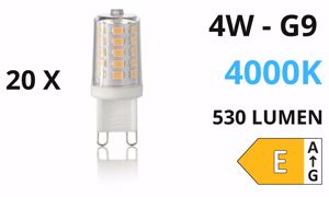 Confezione n&deg;20 lampadine g9 4w 4000k 530lm ideal lux