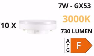 Confezione n&deg;10 lampadine gx53 led 7w 3000k 730lm 110&deg; ideal lux