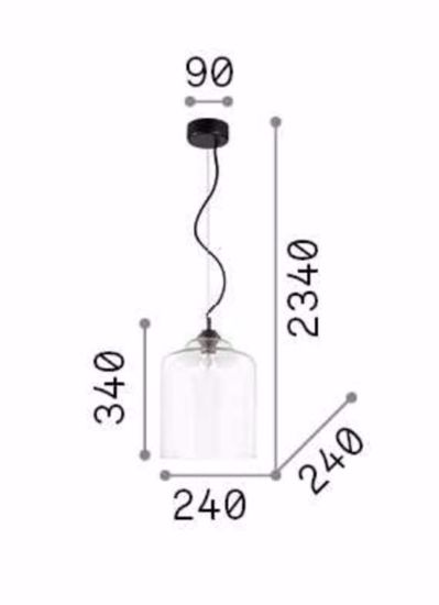 Bistro sp1 square ideal lux lampada a sospensione isola cucina vetro grigio fume