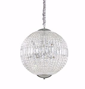 Luxor sp8 ideal lux lampadario di cristallo sfera contemporaneo elegante