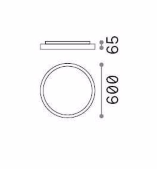Ideal lux ray pl d60 plafoniera da bagno led 3000k 4000k nera ip44