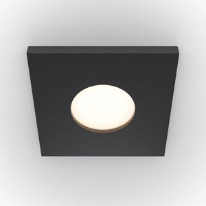 Faretto da incasso a soffitto per bagno doccia nero quadrato maytoni