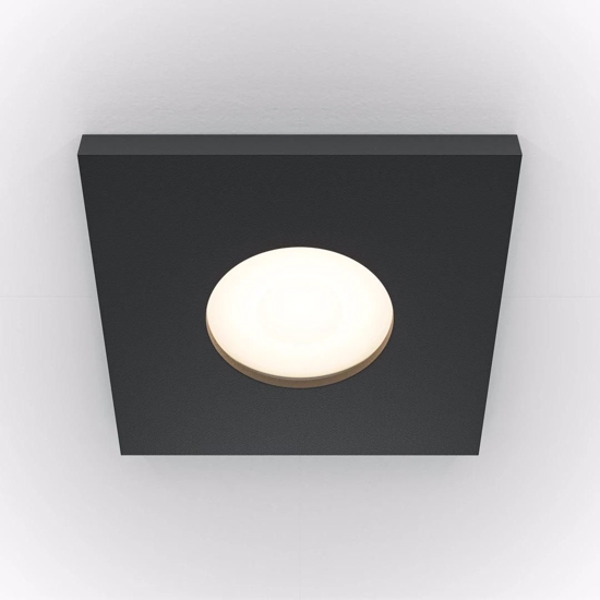 Faretto da incasso a soffitto per bagno doccia nero quadrato maytoni stark