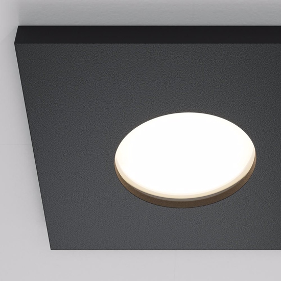 Faretto da incasso a soffitto per bagno doccia nero quadrato maytoni stark