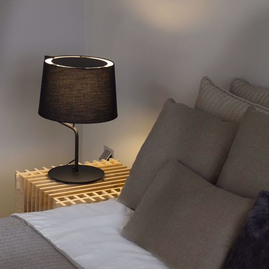 Abat-jour camera da letto nera moderna 