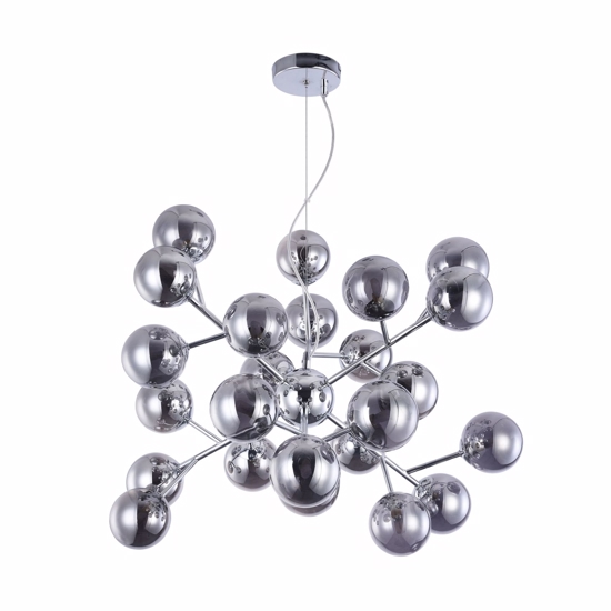 Lampadario moderno per salotto sfere di vetro fume trasparenti maytoni