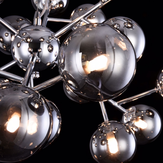 Lampadario moderno per salotto sfere di vetro fume trasparenti maytoni