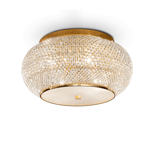 Pasha' pl14 ideal lux plafoniera oro classica