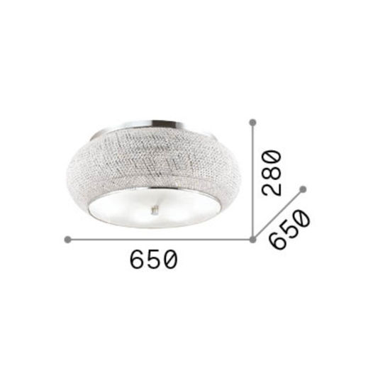 Pasha' pl14 ideal lux plafoniera oro classica