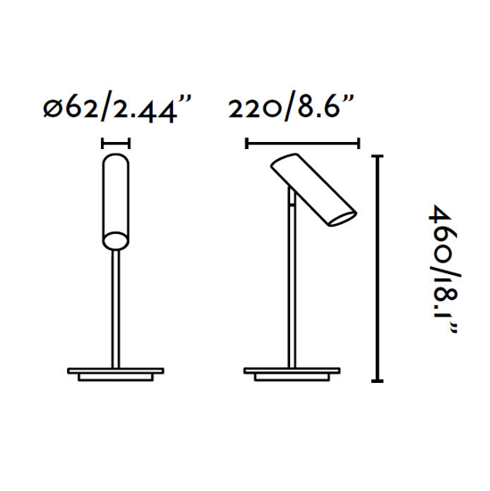 Lampada da scrivania nera design moderna orientabile