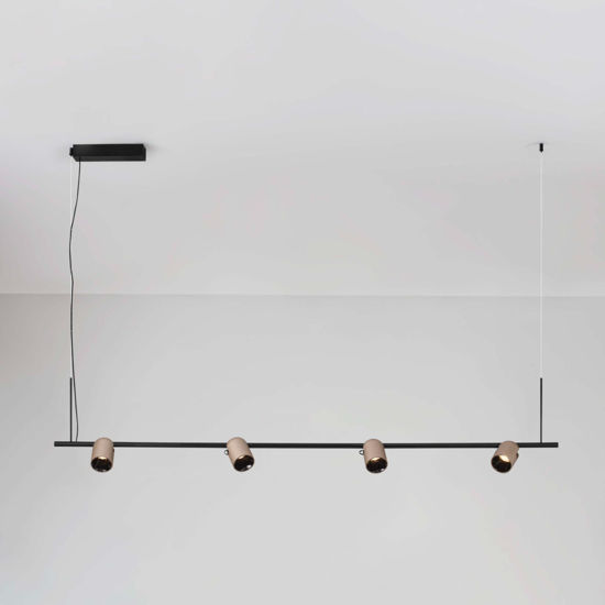 Lampadario da tavolo nero marrone spot orientabili