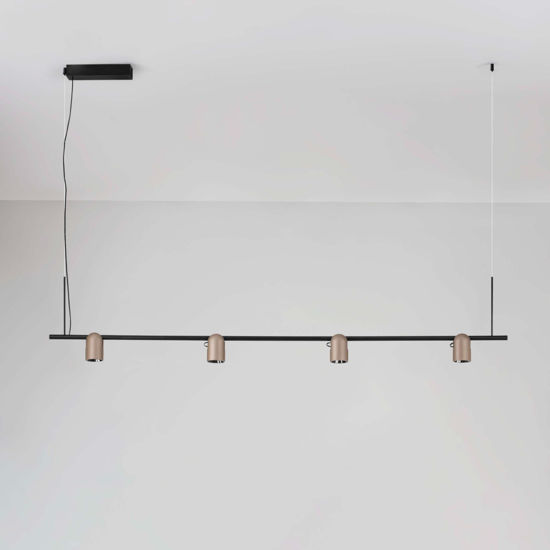 Lampadario da tavolo nero marrone spot orientabili