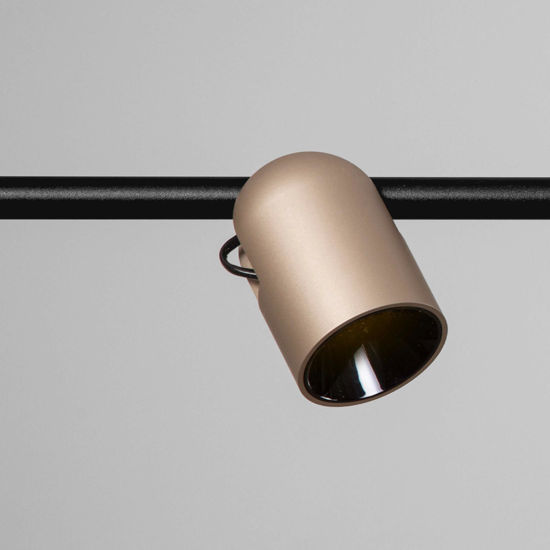 Lampadario da tavolo nero marrone spot orientabili