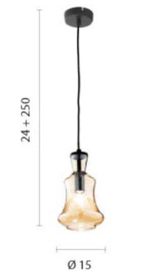 Ondaluce so pin a lampada a sospensione camera da letto vetro ambra