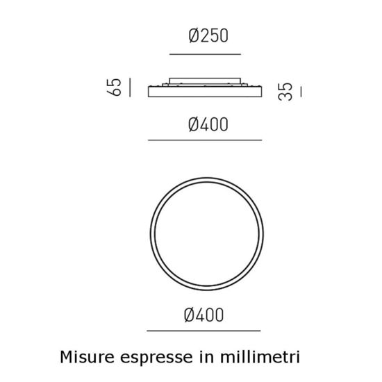 Gea luce aela oro plafoniera led 36w 3000k 4000k